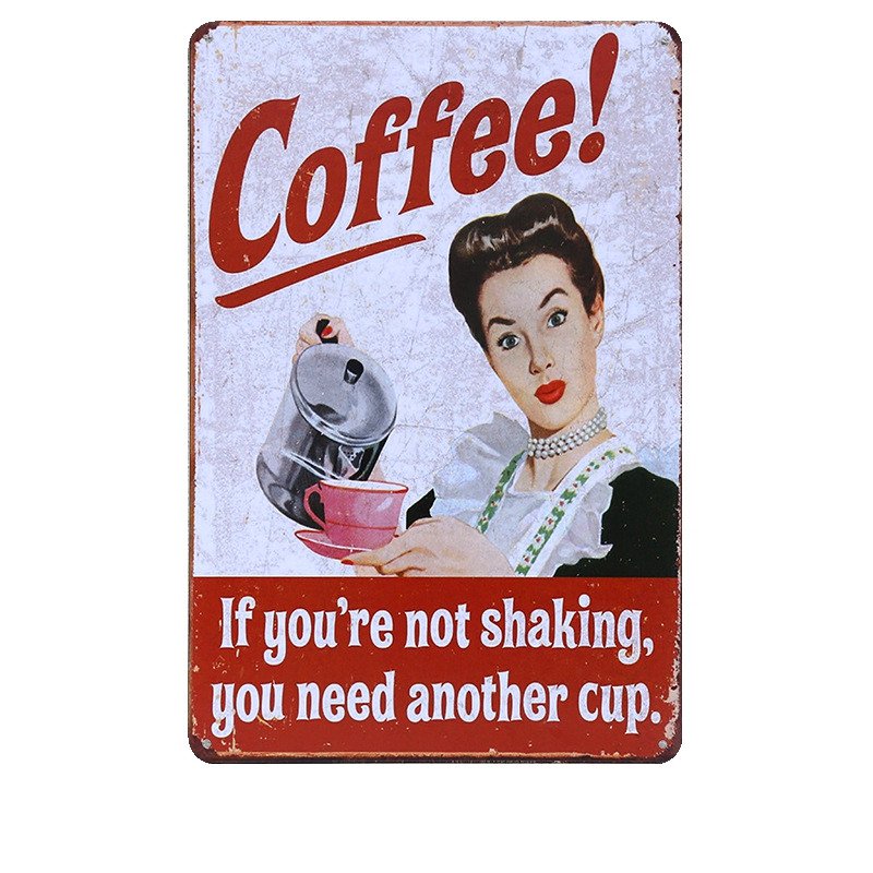 You Need Another Cup Coffee Decorative Coffee Plates Vintage Poster Retro Plaque