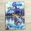 Gone Fishing Our Way of Life Vintage Metal Tin Sign Bar Pub Home Wall Decor Pain