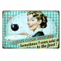 I Only Have A Kitchen Cake Lady Painting Bar House Decor Vintage Metal Sign Bake