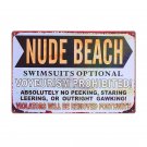 Nude Beach Vintage Metal Tin Sign Home Bar Pub Cafe Decor Wall Sticker Decoratio
