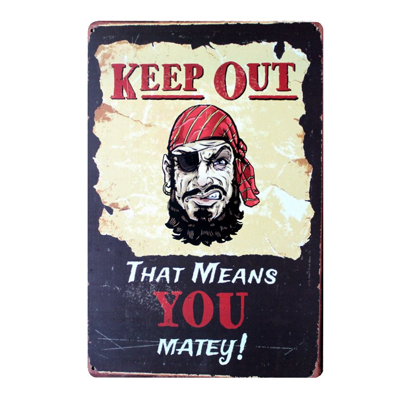 KEEP OUT Vintage Metal Decorative Plates Cafe Bar Pub Club Home Wall Decor ART P
