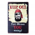 KEEP OUT Vintage Metal Decorative Plates Cafe Bar Pub Club Home Wall Decor ART P