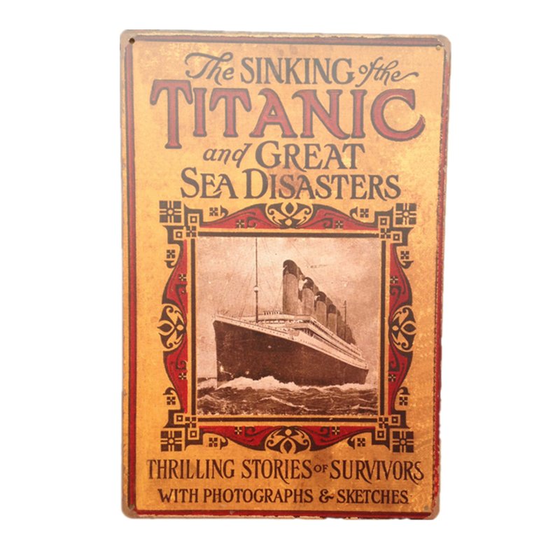 TITANIC THE ORLDS LARGEST LINER Vintage Metal Tin Sign Bar Pub Cafe Home Wall De