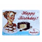 Happy Birthday Cake Sexy Lady Metal Painting Bar Cafe Bakery Decor Vintage Home