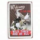 Welcome To Our Wild World Wolves Vintage Metal Tin Sign 20x30cm Wall Decor Plaqu
