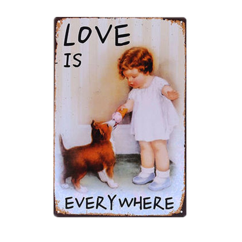 LOVE IS EVERYWHERE Tin Sign Chic Bar Pub Home Decor Cafe Room Wall Decoration Po