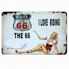 Motorcycle Route 66 Retro Metal Tin Signs Home Garage Vintage Decorative Metal P