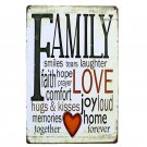 Vintage Family Love Home Plate Tin Signs Poster Art Cafe Bar Club Vintage Metal