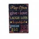 30x20cm Vintage Play Often Love Home Decor Tin Sign For Cafe Home Wall Decor Met