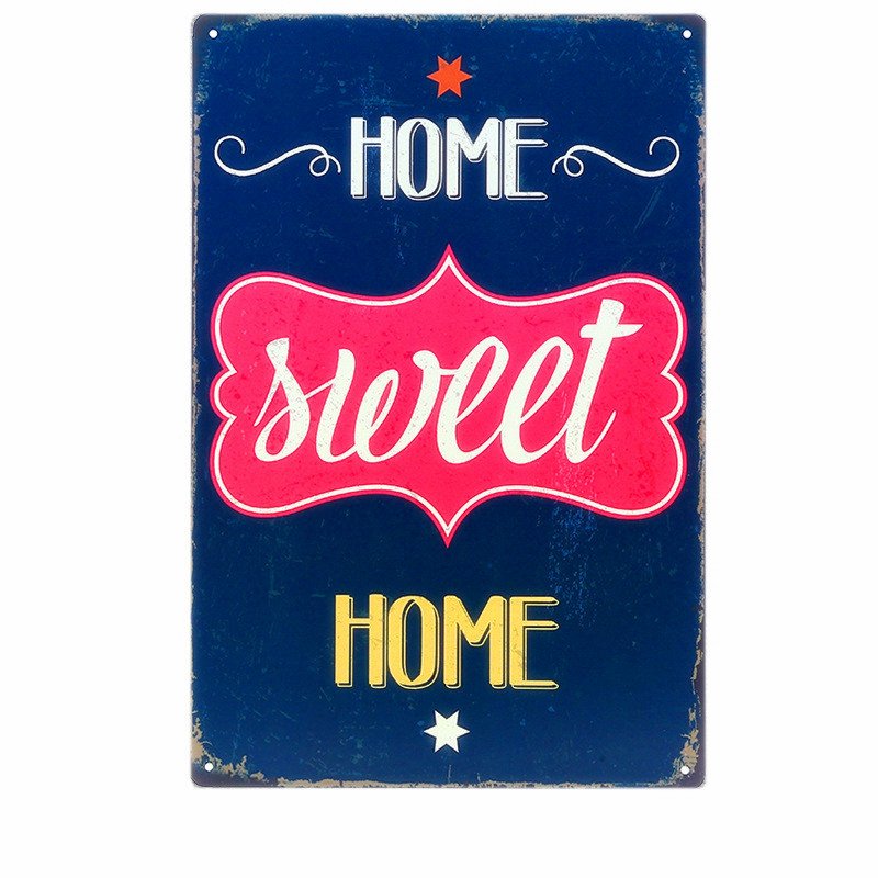 Sweet Home Creative Vintage Home Decor Plaque Art Poster Decor Iron Plate Wall S