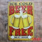 13 NEW Styles COLD BEER Retro Plaque Home Bar Decor PUB Cafe Brewery Wall Metal