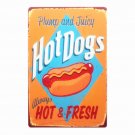 New Arrive HOT DOG Vintage Metal Tin Sign Decorative Coffee Plates Shabby Chic D