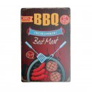 BBQ Fresh Cooked Vintage Metal Signs Wall Stick Decor for Home Bar Pub Kitchen P
