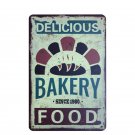 Delicious Bakery Food Painting Metal Stickers Tin Signs Cafe Kitchen Poster Vint