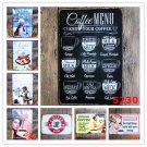 COFFEE MENU Retro Metal Tin Signs ART Poster Vintage Decorative Coffee Plates fo
