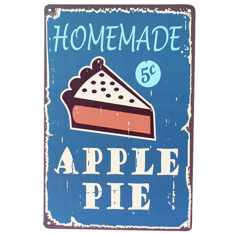 Shabby Chic Metal Tin Sign Plate Vintage Homemade Pie Plaque Poster Bar Pub Cafe
