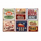 Beer Food Coffee Apple Pie Combination Decorative Plates Retro Metal Plates Bar