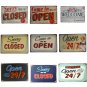 ""Come In We Are Open"" And ""Sorry We Are Closed "" Doorplate Vintage Metal Sign Wa