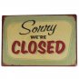 ""Come In We Are Open"" And ""Sorry We Are Closed "" Doorplate Vintage Metal Sign Wa