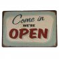 ""Come In We Are Open"" And ""Sorry We Are Closed "" Doorplate Vintage Metal Sign Wa