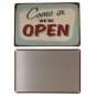 ""Come In We Are Open"" And ""Sorry We Are Closed "" Doorplate Vintage Metal Sign Wa