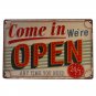 ""Come In We Are Open"" And ""Sorry We Are Closed "" Doorplate Vintage Metal Sign Wa