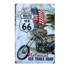 New Route US 66 Car Metal Signs Garage Wall Decor Poster Iron Tin Sign Plaque Vi