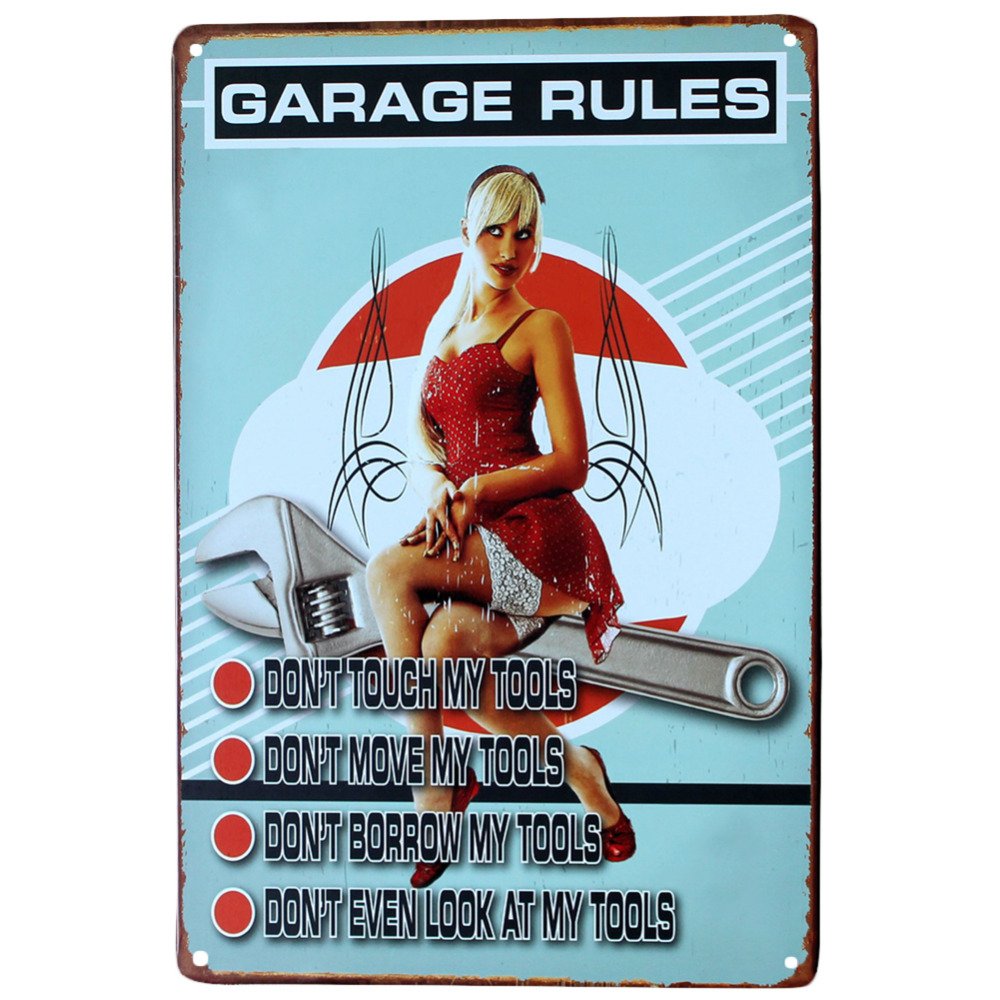 Home Decoration Garage Rules Wall Decalsmetal Tin Signs Plate Painting Bar Pub C
