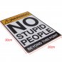 Vintage Warning No Stupid People Retro Metal Tin Signs Poster Wall Decor Home Ba