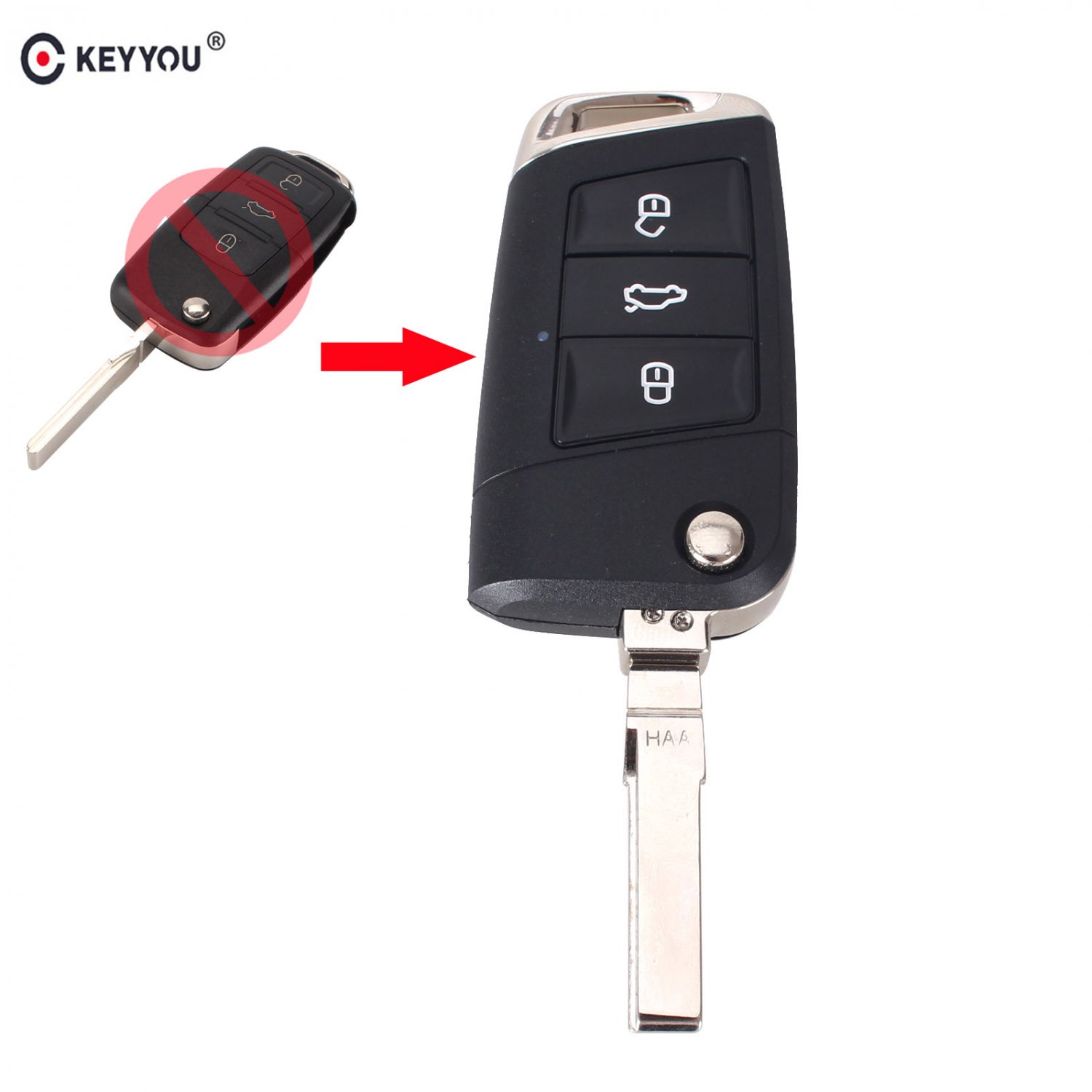 NEW 10x 3 Buttons Folding Flip Remote Key Shell Cover With Blade for Volkswag