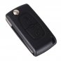 NEW 2 Buttons Flip Key Case Blank Shell With Groove For Peugeot 107 207 307