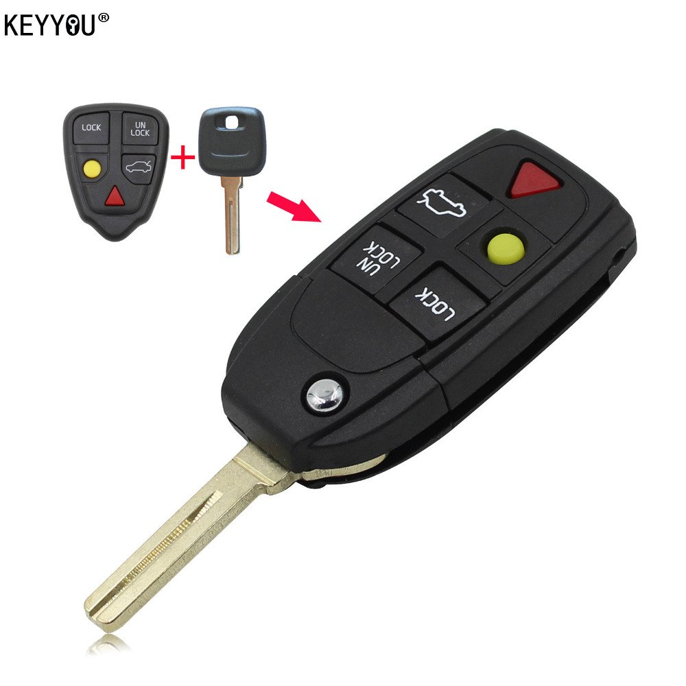 NEW Shell Folding Flip Smart Keyless Entry Remote Key Case Fob 5 Button For V