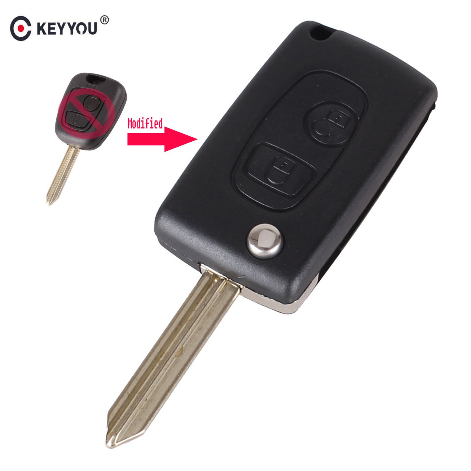 NEW Modified Folding Flip Remote Key Shell 2 Buttons For Citroen C1 C2 C3 Sax