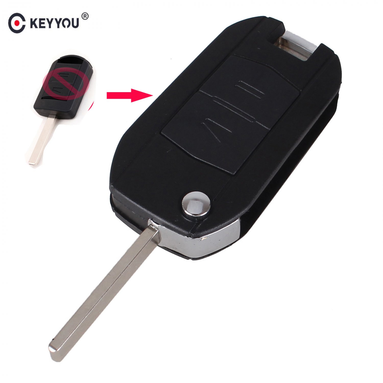 NEW Modified Folding Flip Remote car Key Shell 2 Buttons For  Vauxhall Opel C