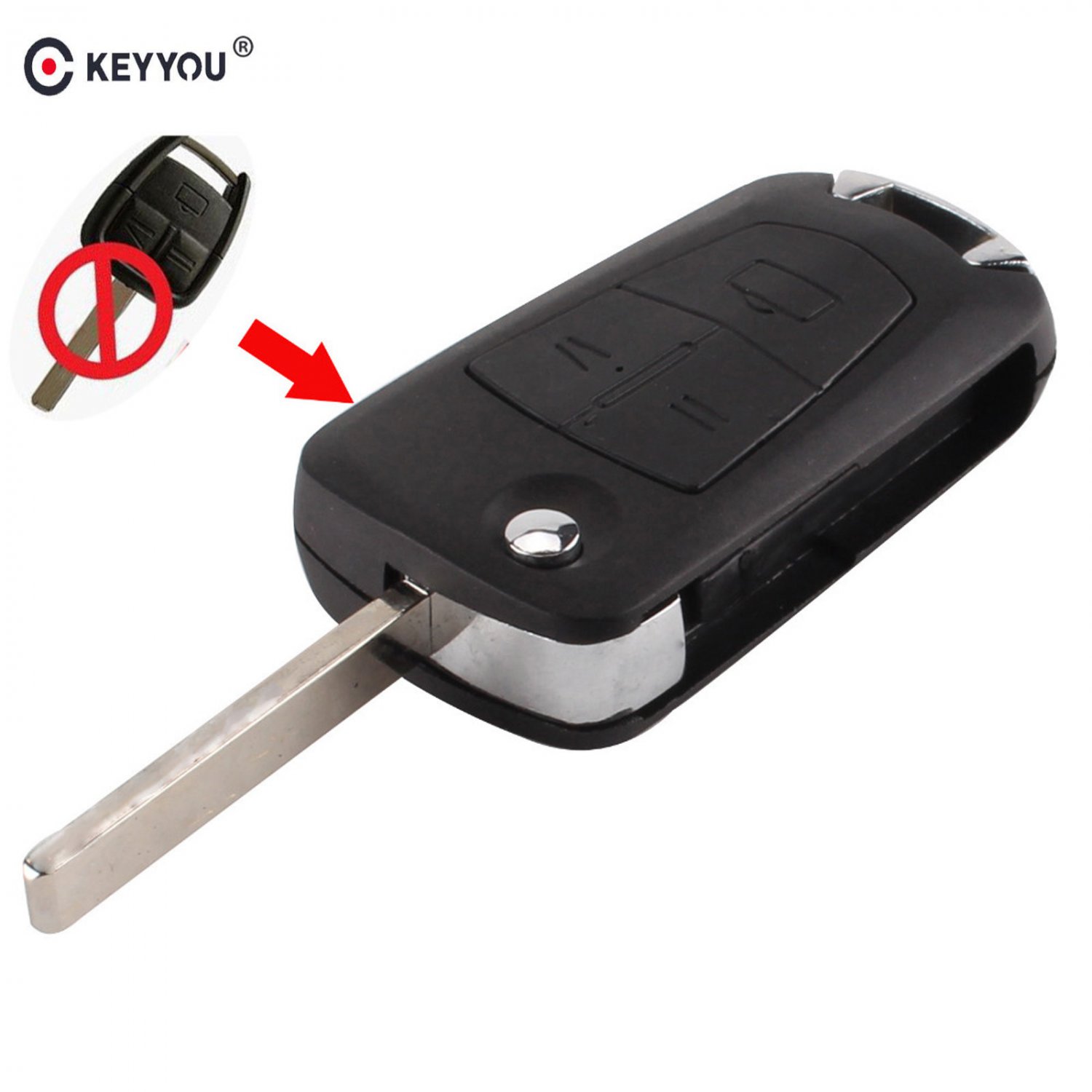 NEW New Flip Folding Remote Key Case 3 button black 3 BTN For Vauxhall Opel A