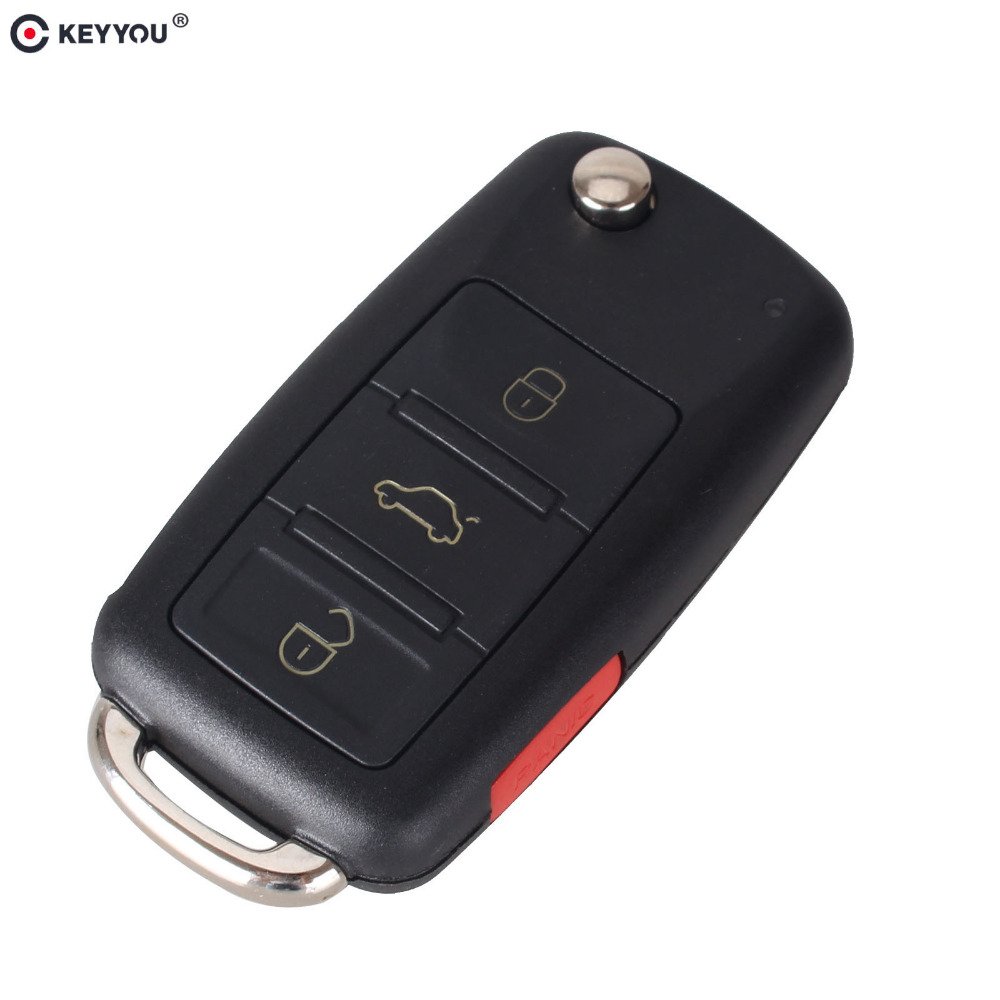 NEW 10X 3+1 Panic 4 Buttons Flip Remote Key Shell fit for VOLKSWAGEN VW Touar