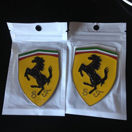 2pcs Ferrari metal car badge logo aluminum logo sticker ferrari decal ...