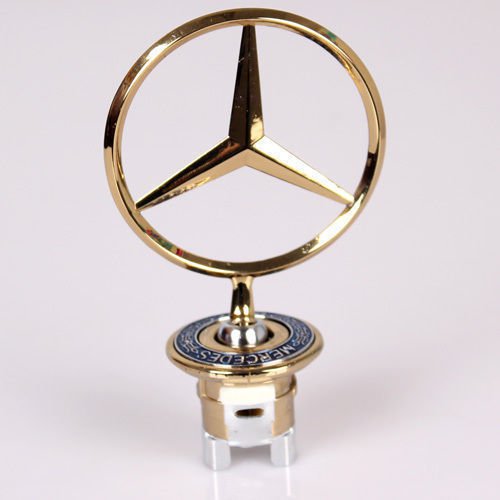 MERCEDES BENZ STAR HOOD LOGO EMBLEM BADGE 3D W210 W202 W203 C200 W211 GOLD