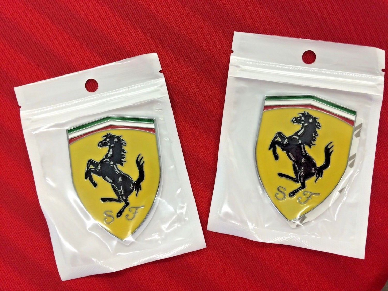 2pcs Ferrari metal car badge logo aluminum logo sticker ferrari decal