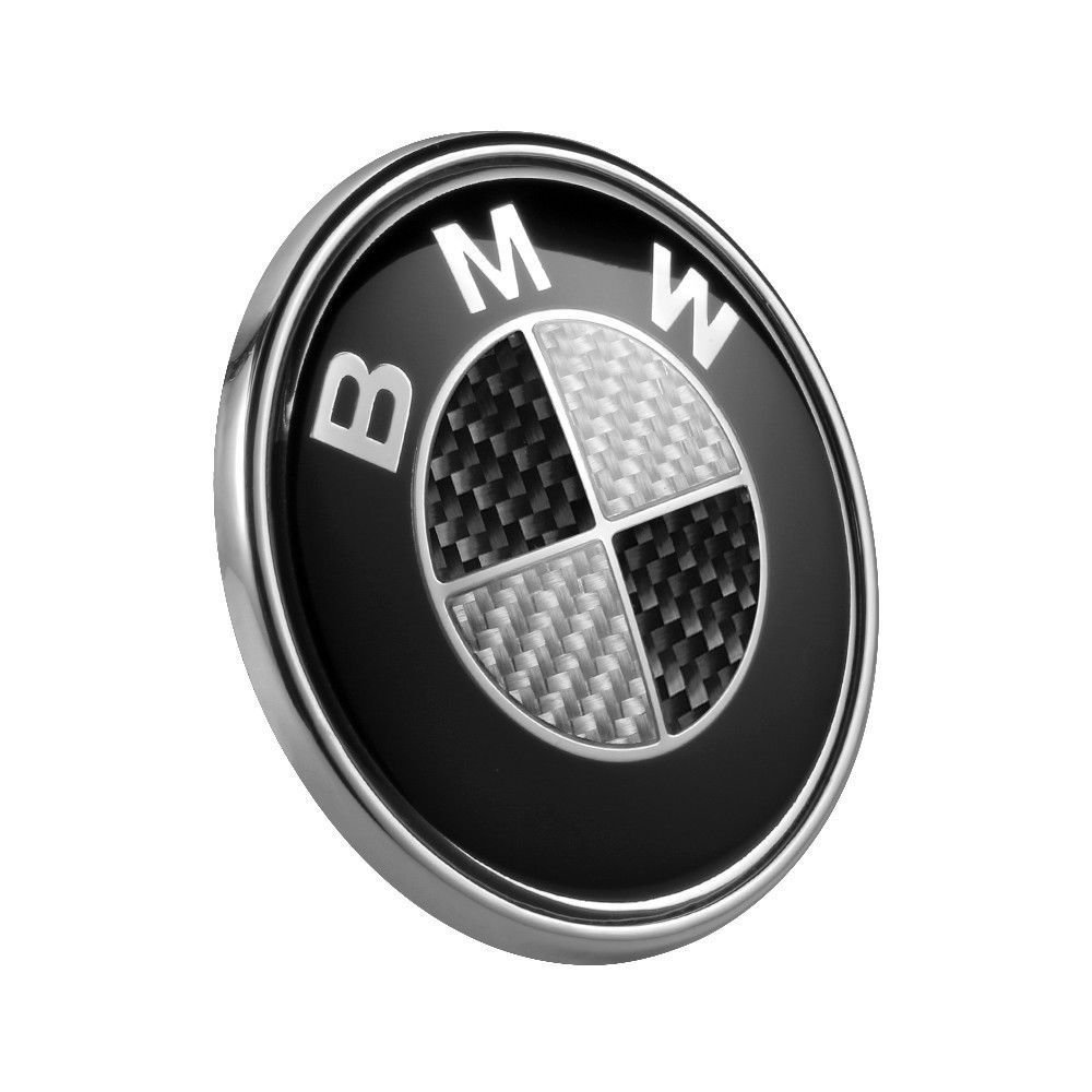 2 pcs Carbon Emblem Badge Logo 82mm Hood 74mm Trunk BMW E36 E46 E60 E82 ...