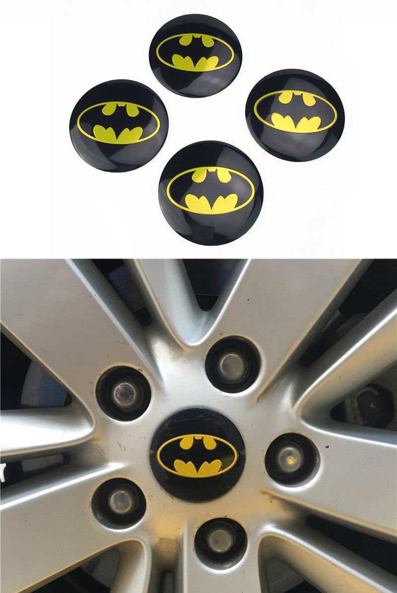 4 Pcs Batman Logo Car rims cover wheel center caps hub caps emblem