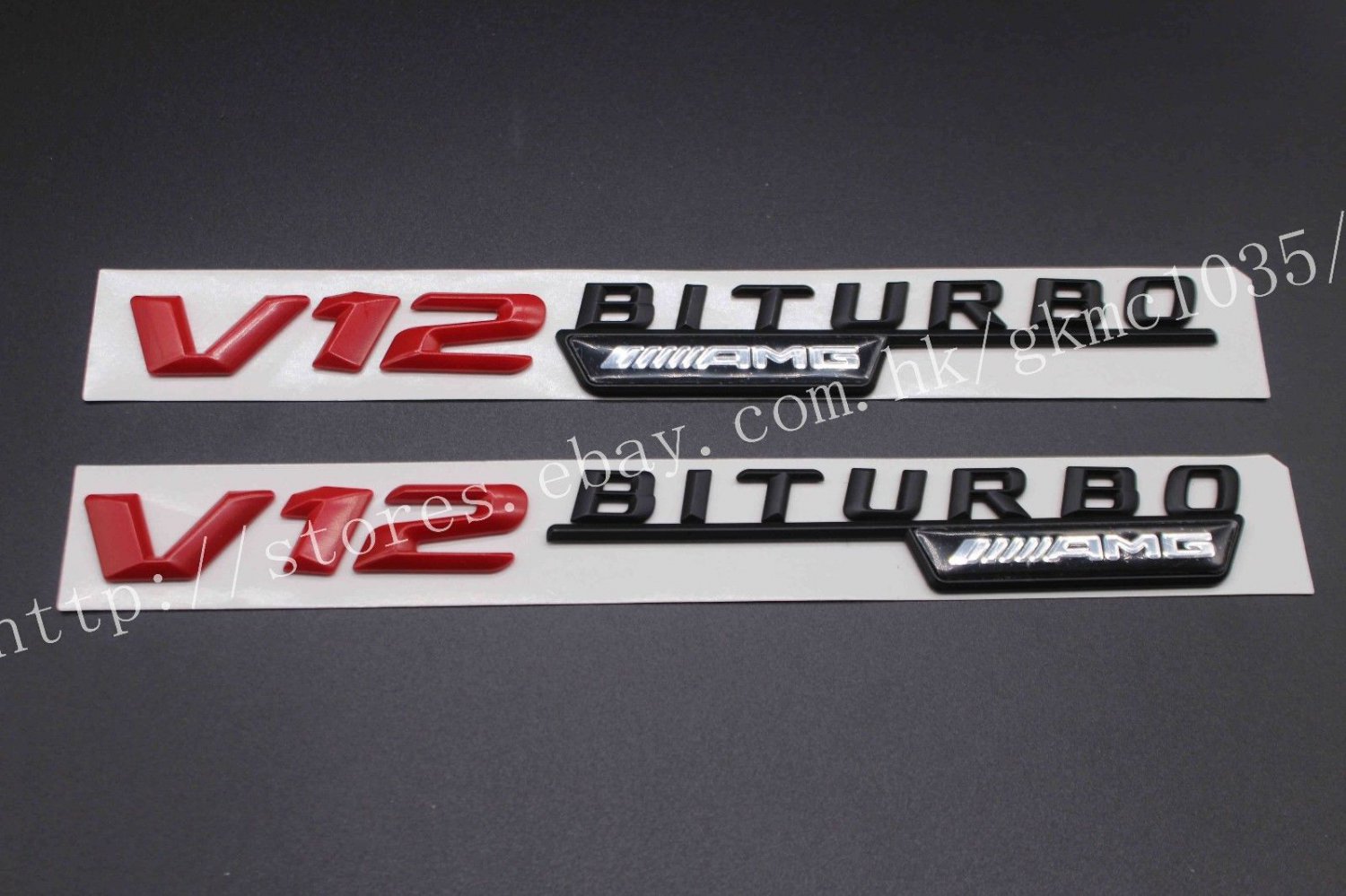 1pair V12 Biturbo Amg Letters Trunk Badge Emblem Sticker