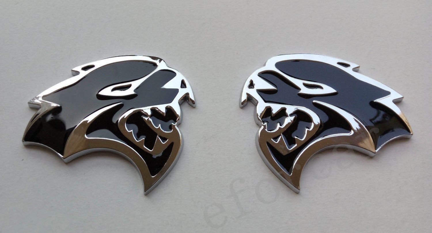 3pcs Metal Emblem Badge Decal Sticker Dodge Srt Hellcat