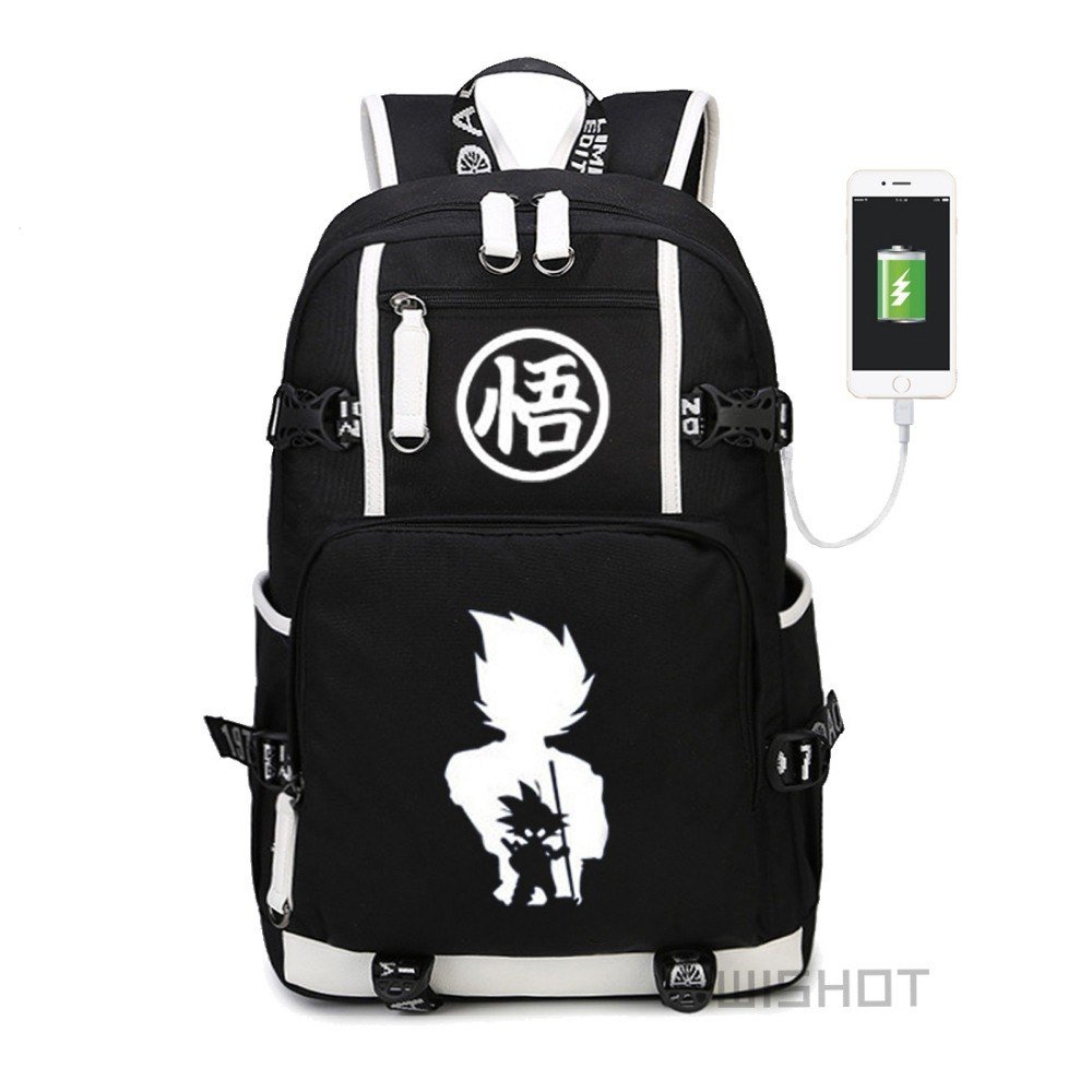 NEW Dragon Ball multifunction USB charging Backpack Canvas bag Men women S
