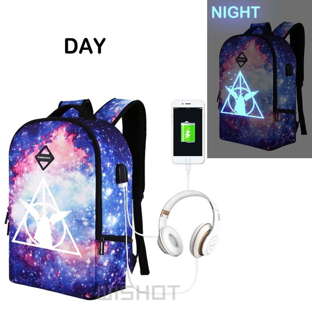 NEW Luminous Harry Potter Backpack Multifunction USB Charging Waterproof Ant