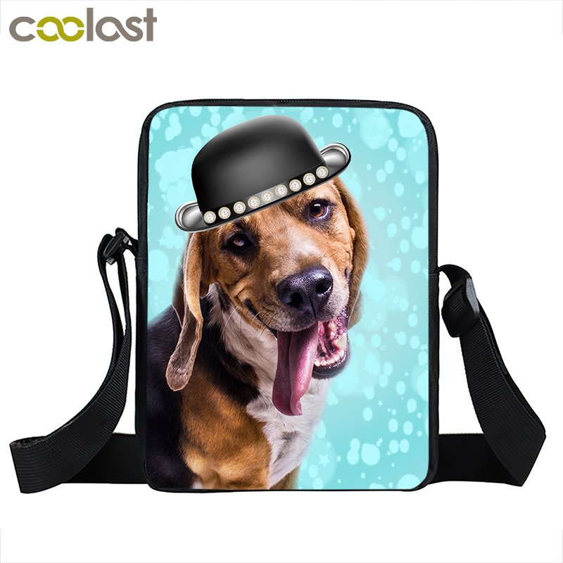 German Shepherd Messenger Bag for Teenager Boys Girls Kawaii Animal Pet Star Dog