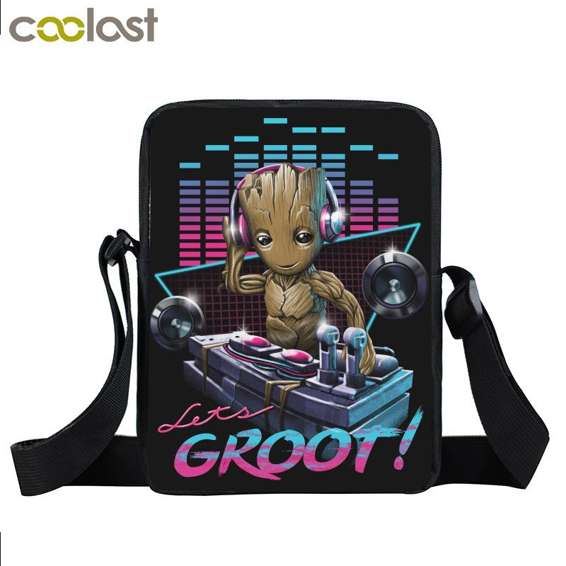 Anime Movie Groot / Porgs / Caesar Crossbody Bags for Women 2017 Handbag Boys Gi