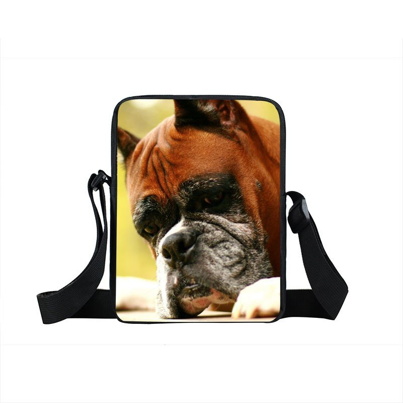 Dog Boxer / German Shepherd Mini Messenger Bag Children School Bags Bull Terrier