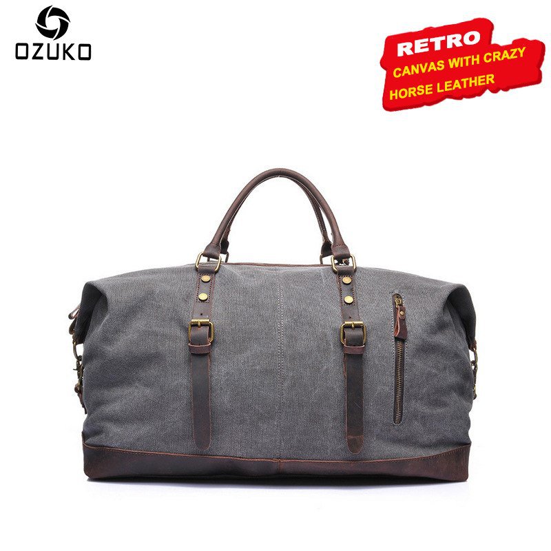 NEW Large Capacity Vintage Canvas Men Bag Tote Waterproof Travel Bag Casual Ha