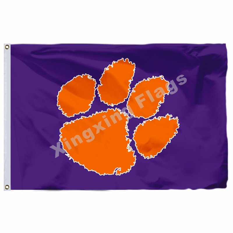 Clemson Tigers Flag 3ft x 5ft Polyester NCAA Clemson Tigers Banner Flying Size N